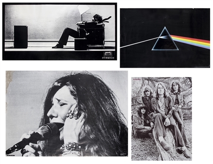 Lot of (4) Vintage Music Posters Including Janis Joplin, Pink Floyd & Ten Years After